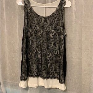 Loft black lace tank top